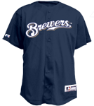 Brewers Official MLB Full Button Youth Jersey - MA654Y Brewers-654Y
