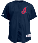 Indians Official MLB Full Button Youth Jersey - MA654Y Indians-654Y