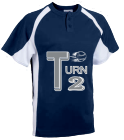 kwoki navy - Youth Line Drive 2-Button Baseball Jersey - 1200P - 1200P2034 - Custom Heat Pressed 89f9375241f91752012191437349
