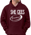 SHE GEES POWDERPUFF SANTICAN - Custom Heat Pressed Gildan Hooded Pullover 12500 - 125002046 308e2eab48cd313201216542653
