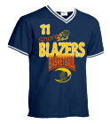 BLAZERS SHORE 11 ABUJAWDEH - Custom Heat Pressed Teamwork Athletic V-Neck Baseball Jersey - 1269 - Teamwork Athletic - 12692038 a73efb785b2037f48841b