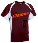DHYS FLAMES 27 BENOIT 27 Red Jersey 1 - Adult Line Drive 2-Button Baseball Jersey - 1230P - 1230P2034 - Custom Heat Pressed d2734ba7695b1752012194538823