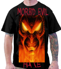 MORBID EVIL HATE GOD IS DEAD AND HOPE IS GONE WE ARE LUCIFERS FOLLOWERS GOD IS DEAD AND WE AND LUCIFER IS OUR IS IS OUR FATHER - Custom Heat Pressed Tultex Unisex T-Shirt 0202TC - 0202TC2044 a569dc25a0d42842012115027731