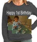 HAPPY 1ST BIRTHDAY SNUGGIE MAN! - Bella Long Sleeve T-Shirt 5001B - 5001B2038 - Custom Heat Pressed b58ffffd270f2152012143526615