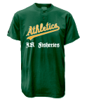 Property of Trenton Fastpitch - Athletics MLB 2 Button Jersey  - MA0180 - Athletics-MA01802027 - Custom Heat Pressed bea2961b71c4105201216544689