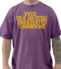VVCS 2011 JR. HIGH F 2011 JR. HIGH FOOTBALL UNDEFEATED CHAMPIONS THE BEAST IS UNLEASHED - Custom Heat Pressed Jerzees T-Shirt 29M - 29M2048 f5d7b35dfcd7aebc2561f5d7b35dfcd