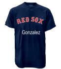 GONZALEZ GONZALEZ - Red-Sox MLB 2 Button Jersey  - MA0180 - Red-Sox-MA01802033 - Custom Heat Pressed 0eee4c22de35165201213573676
