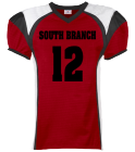 SOUTH BRANCH - Adult Red Zone Steelmesh Football Jersey - 13552032 - Custom Heat Pressed 9bdf2bb8e5c01552012104944836