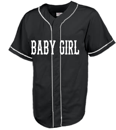 BABY GIRL Adult Full Button Baseball Jersey