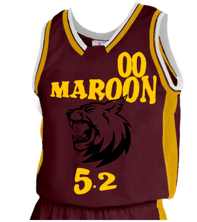 maroon and yellow basketball jersey