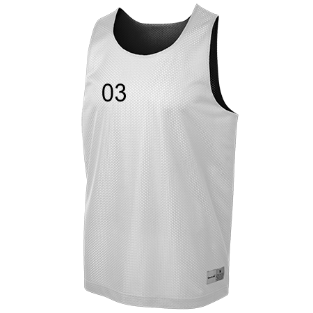 black and white reversible basketball jersey with number