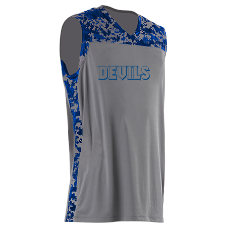 blue and gray basketball jersey