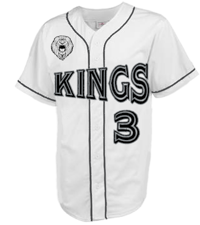 Kings Adult Full Button Baseball Jersey