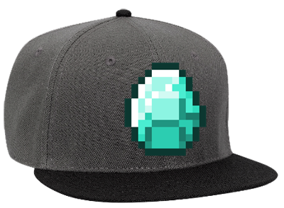 Diamond Minecraft Wool Blend Snapback Flat Bill Hat
