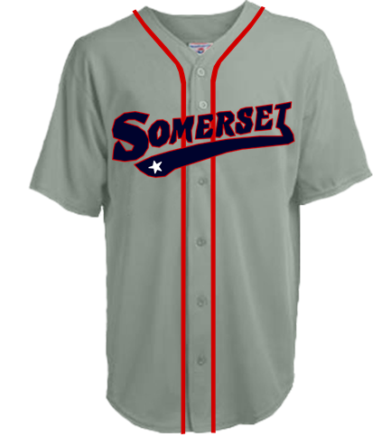 Somerset Patriots Road Uniforms Full Button Baseball Jersey