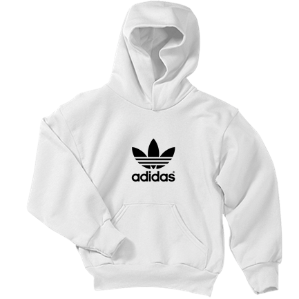 youth white adidas hoodie