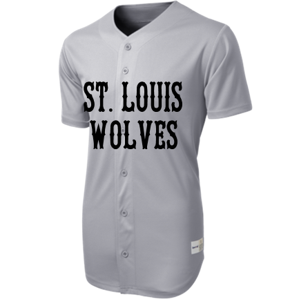ST LOUISWOLVES1 Full Button Baseball Jersey