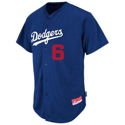 FLORES Dodgers Full Button Baseball Jersey - Adult MAHD6840