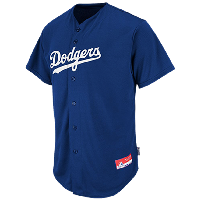 Dodgers Full Button Baseball Jersey - Adult MAHD6840