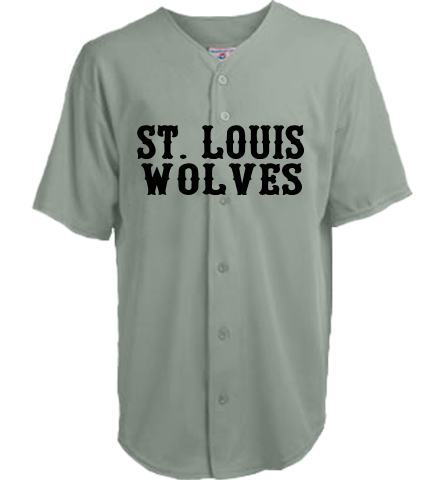 ST LOUIS WOLVES Full Button Baseball Jersey