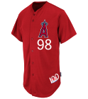 -300-100-M-B-ANGEL-BRECEDA-100-98-98 Angels Official MLB Full Button Jersey - MAHD6840