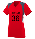 LACONIA-36 Girls V-Neck Three Colorblock Jersey