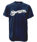 6 Youth Brewers Two-Button Jersey - Brewers-MAIY83