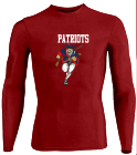 Patriots-PATRIOTS- DISCONTINUED Youth Stretch Tight Long Sleeve Jersey - Teamwork Athletic - 1812