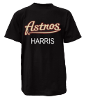HARRIS Astros MLB Adult League Team Jerseys - Official Nike MLB Wordmark Poly Tees - N223