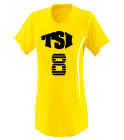 TSI-GIRLS Ladies Fitted Two Color Block V-Neck Jersey