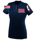 HBSA-YOUTH-SIZES Girls Wicking Two-Button Softball Jersey
