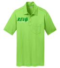 Rev-Green-Shirt Adult Performance Pocket Polo Shirt