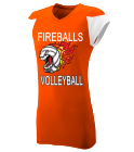 Fireballs-Orange Girls V-Neck Two Toned Jersey