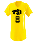 TSI Ladies Fitted Two Color Block V-Neck Jersey