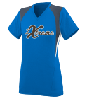 2XTREME-X-TREME-18 Girls V-Neck Three Colorblock Jersey