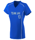 Team-Jax-RoyalWhite Ladies V-Neck Streak Softball Jersey