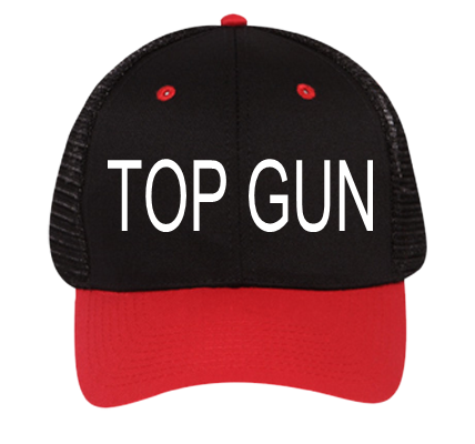 TOP GUN - Custom Heat Pressed Low Pro Trucker Style Otto Cap 83-562 ...
