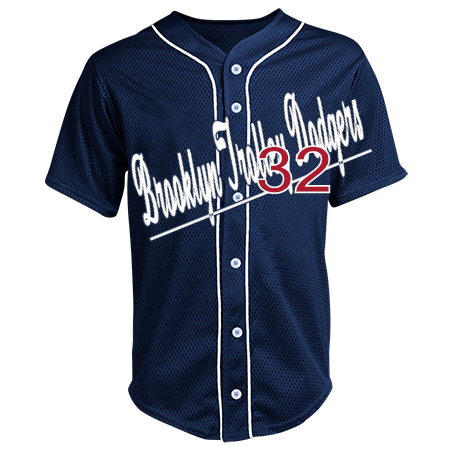 BROOKLYN TROLLEY DODGERS 32 32 - Adult Full Button Baseball Jersey ...