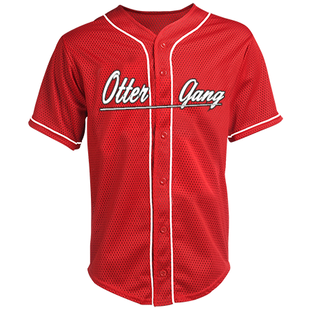 OTTER GANG Adult Full Button Wicking Mesh Jersey