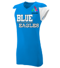 blue-e Ladies V-Neck Two Toned Jersey