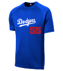 55Lil-Del55 Dodgers MLB Adult League Team Jerseys - Official Nike MLB Wordmark Poly Tees - N223