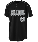 BULLDOGS29JONES29 Youth Two-Button Baseball Jersey Piped Trim