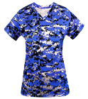 SHURTLEFF33 Digital Camouflage Ladies V-Neck Badger Jersey