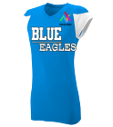 blue-E Ladies V-Neck Two Toned Jersey