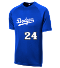 24 Dodgers MLB Adult League Team Jerseys - Official Nike MLB Wordmark Poly Tees - N223