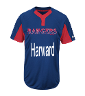 Harward Youth Rangers Two-Button Jersey - Rangers-MAIY83