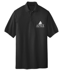 apexwhiteembrodpolo Adult Silk Polo Shirt