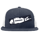 Flat Bill Snapback Hat - 684 Samoa - White & Gold Embroidery - AU/NZ/USA