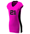 21 Ladies Three Colored V-Neck Jersey