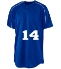 14 Adult Two-Button Baseball Jersey Piped Trim